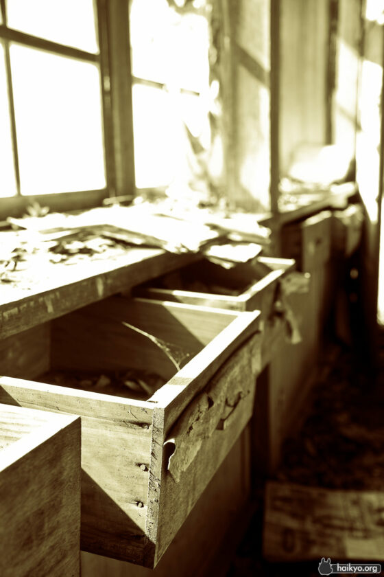 Abandoned drawers at the Tenshin School