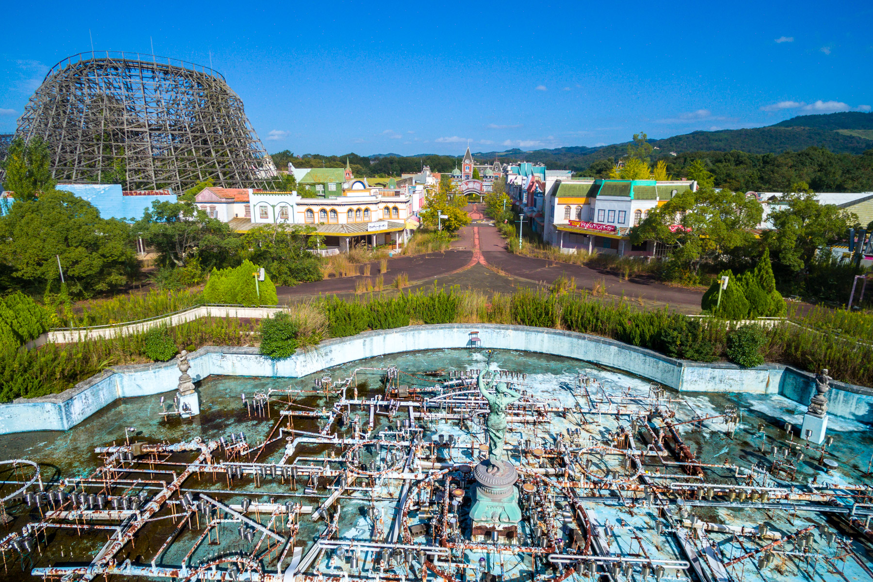 abandoned, amusement-park, asia, attraction-park, drone, haikyo, japan, japanese, kansai, nara, ruin, theme-park, urban exploration, urbex